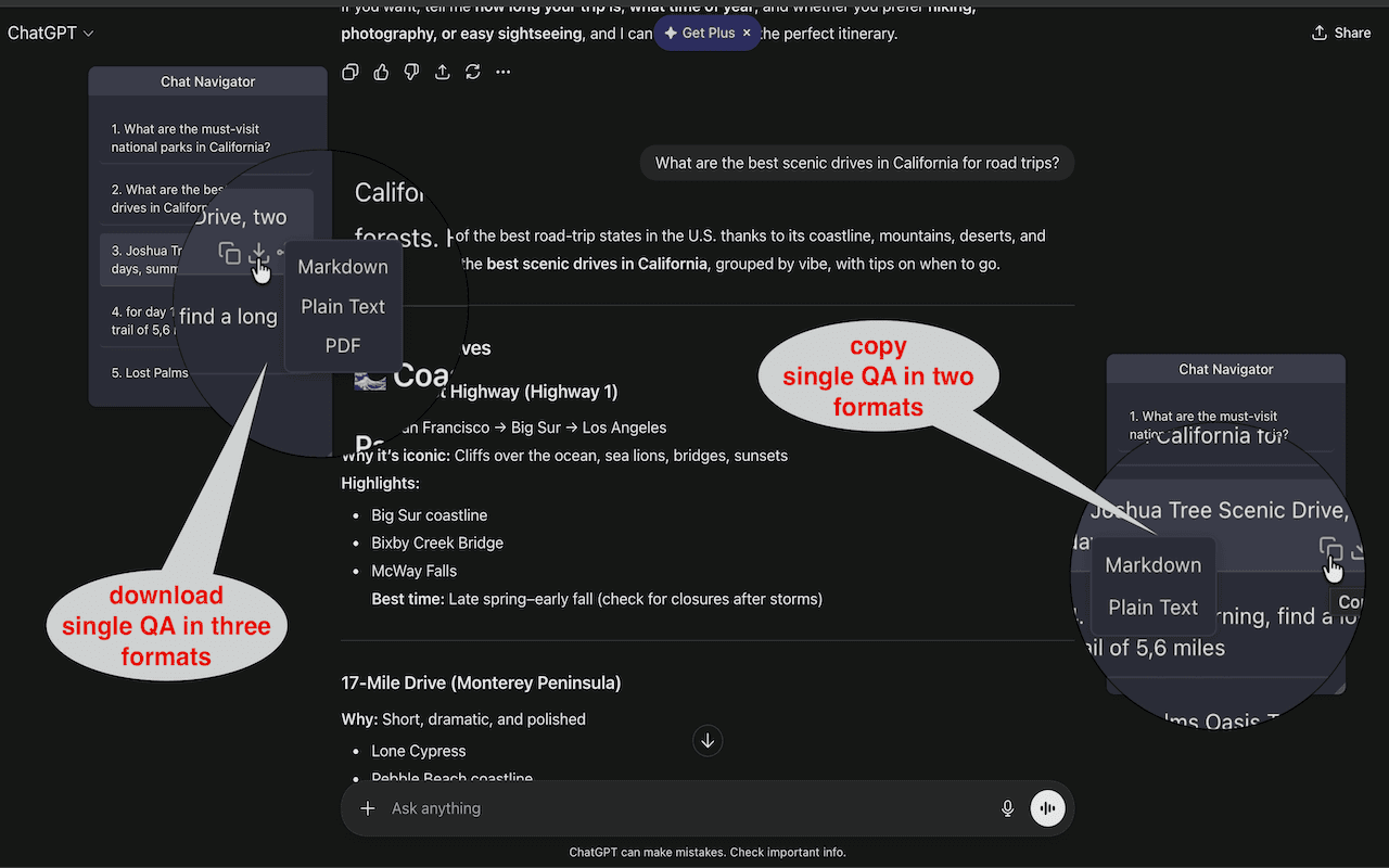 Per-item contextual actions shown on hover